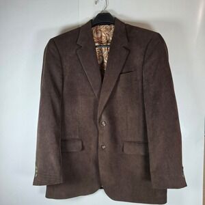 Alan Flusser Mens Vintage Brown Corduroy Blazer Paisley Lining Sport Coat 44R